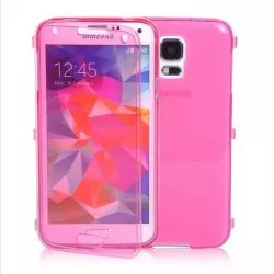 Funda con Tapa de TPU Clear Flip para Samsung Galaxy S5 Rosa