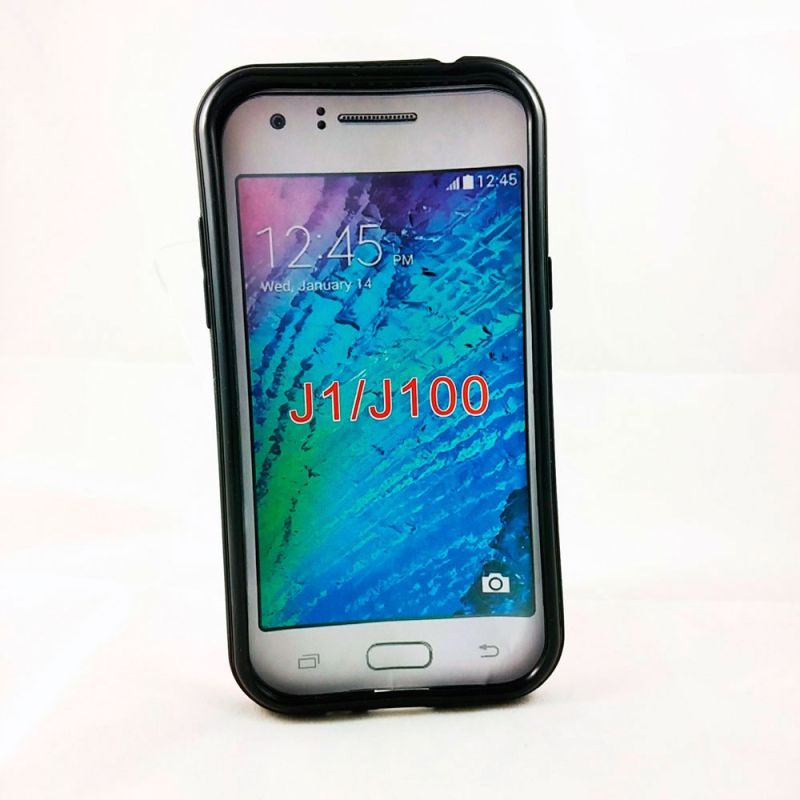 Funda trasera de Aluminio con interior Silicona Samsung Galaxy J1 Rosa