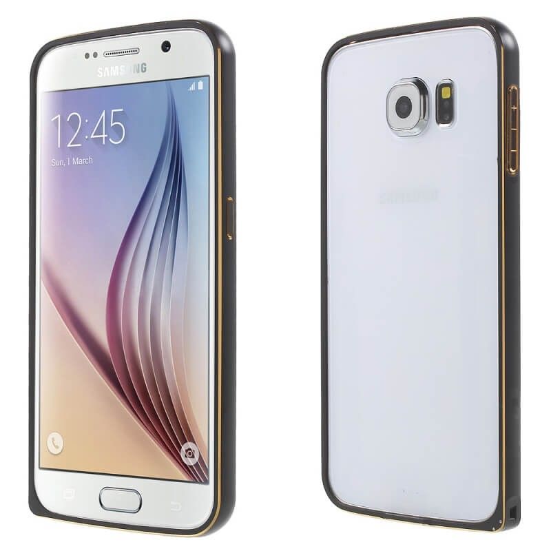 Bumper de metal Negro y Dorado con cierre para Samsung Galaxy S6