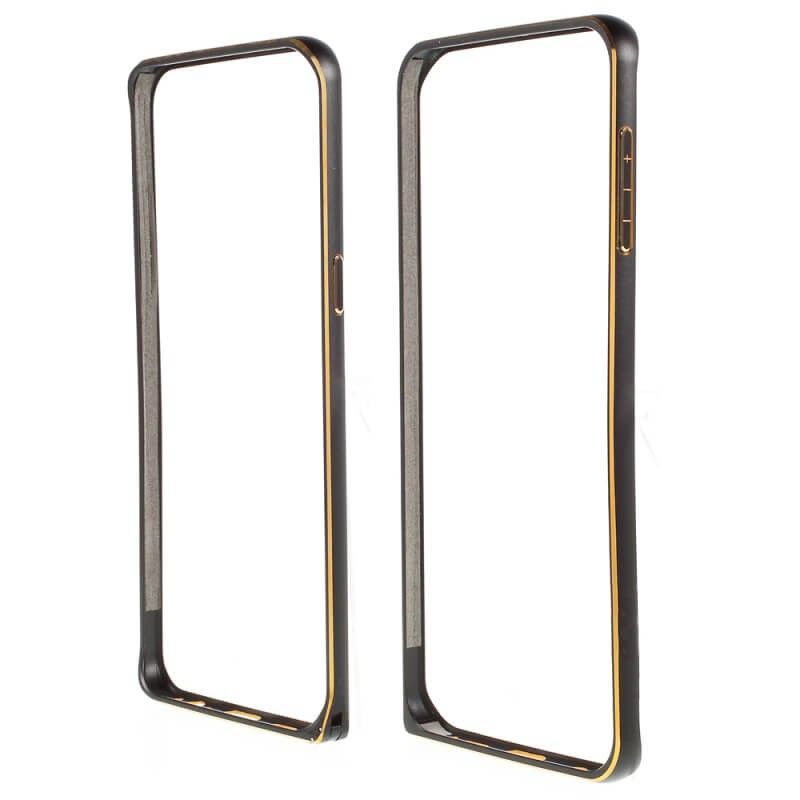 Bumper de metal Negro y Dorado con cierre para Samsung Galaxy S6
