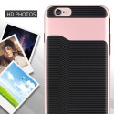 Funda de TPU + PC Hibrida con bumper iPhone 6 Plus y 6S Plus Oro Rosa
