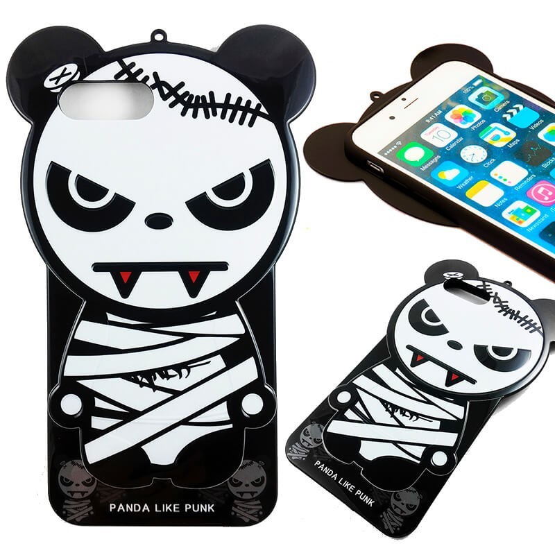 Funda TPU Oso Panda Like Punk para iPhone 7 Halloween Silicona Momia