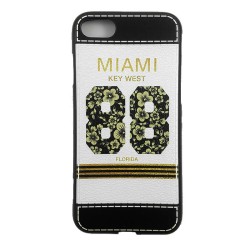 Funda TPU con relieve Miami Key West 88 Florida iPhone 6 y 6S Blanco