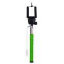 Palo Selfie Monopod extensible con cable y boton en mango color Verde