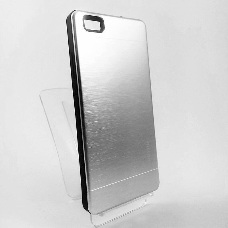 Funda trasera de Aluminio y TPU YouYou Plata para Huawei P8 Lite