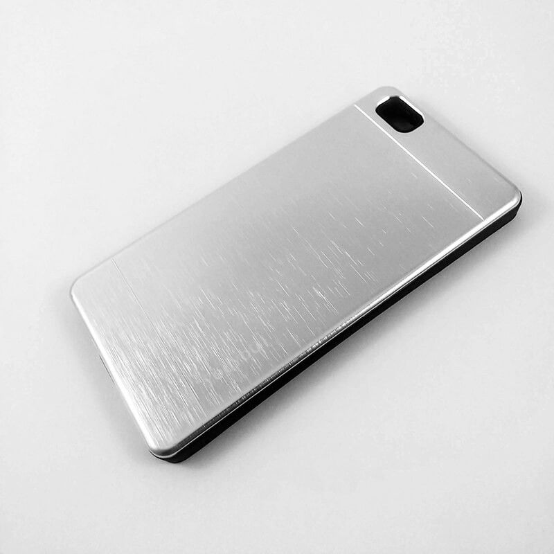 Funda trasera de Aluminio y TPU YouYou Plata para Huawei P8 Lite