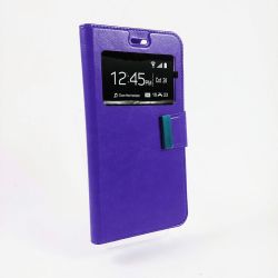 Funda con Tapa, Ventana y Soporte para Kazam Trooper 450 Morado