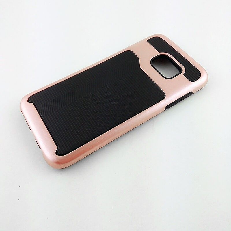 Funda de TPU + PC Hybrid con bumper para Samsung Galaxy S7 Oro Rosa