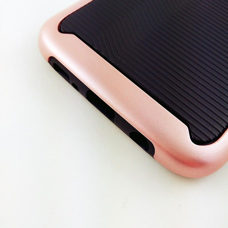 Funda de TPU + PC Hybrid con bumper para Samsung Galaxy S7 Oro Rosa