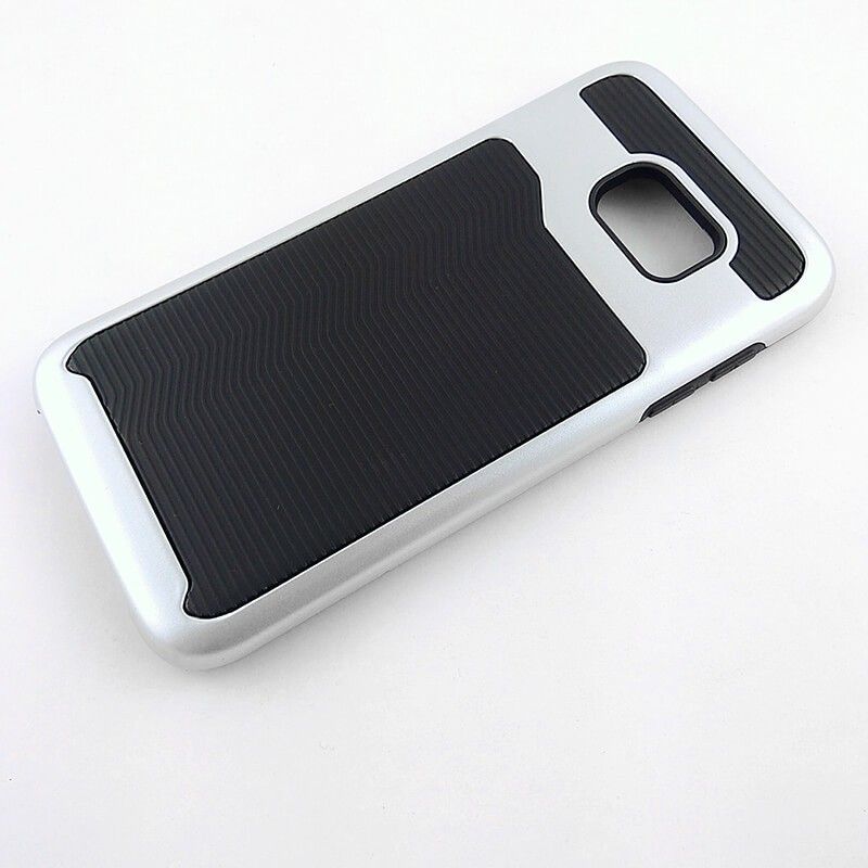 Funda de TPU + PC Hybrid con bumper para Samsung Galaxy S7 Plata