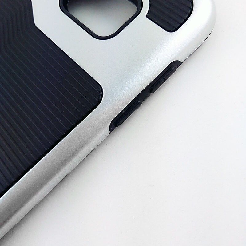 Funda de TPU + PC Hybrid con bumper para Samsung Galaxy S7 Plata