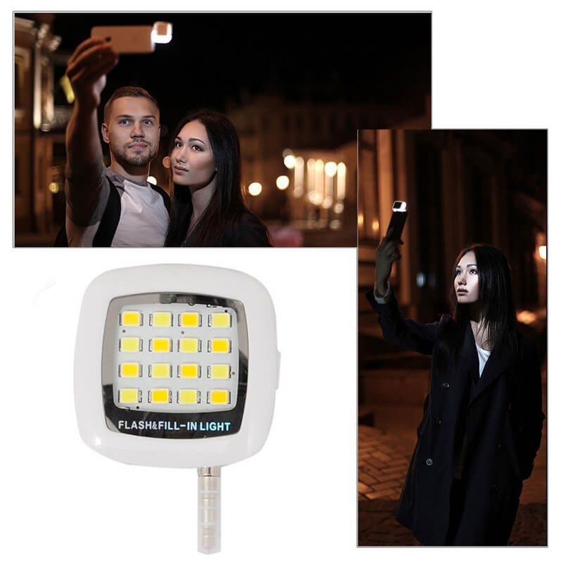 Mini Flash 16 Leds para Móviles iPhone y Android ideal Selfie Blanco