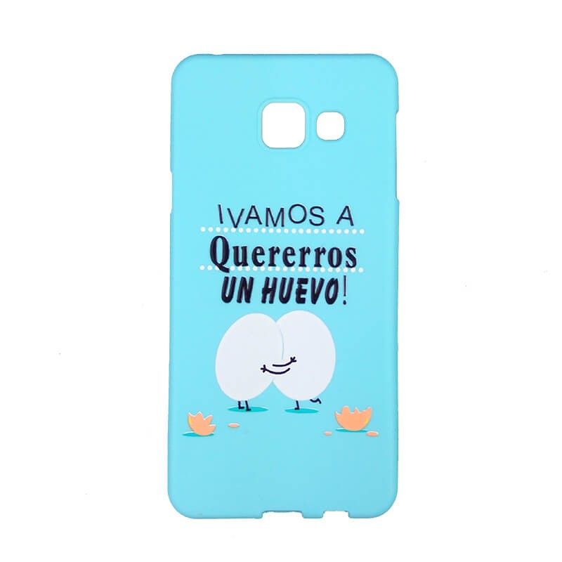 Funda de TPU para Samsung Galaxy A3 2016 frase Huevo Silicona Azul