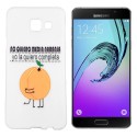 Funda de TPU para Samsung Galaxy A5 2016 Media Naranja Silicona Blanco