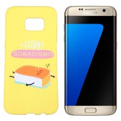 Funda TPU Samsung Galaxy S7 Edge frase Sobadisimo Silicona Amarillo