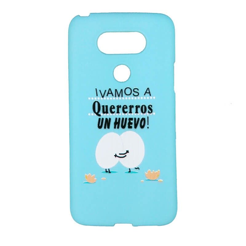 Funda de TPU para LG G5 frase y dibujo Huevo Silicona Azul