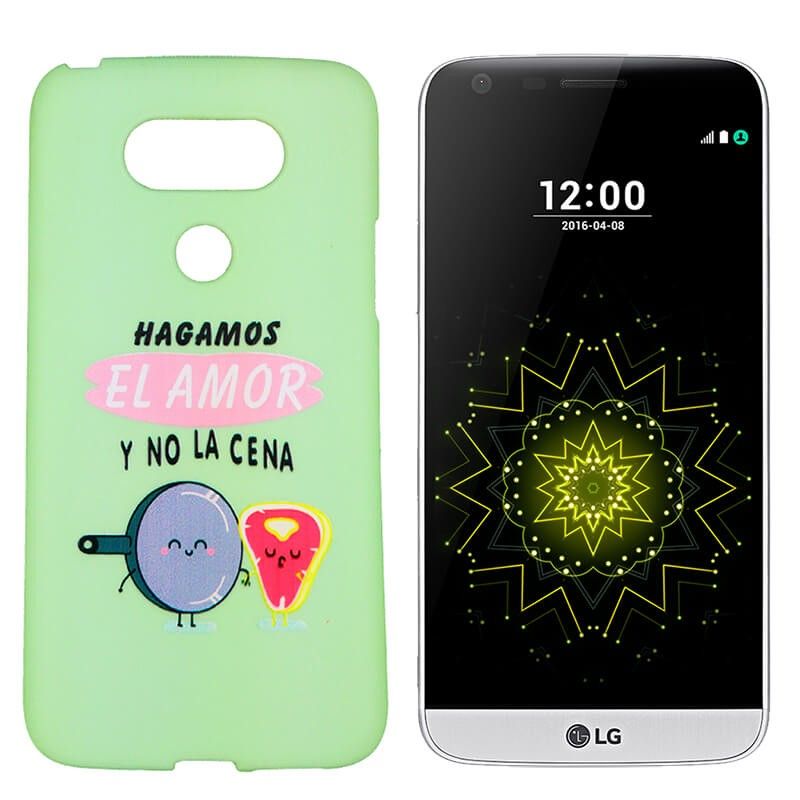 Funda de TPU para LG G5 frase y dibujo El Amor Silicona Verde