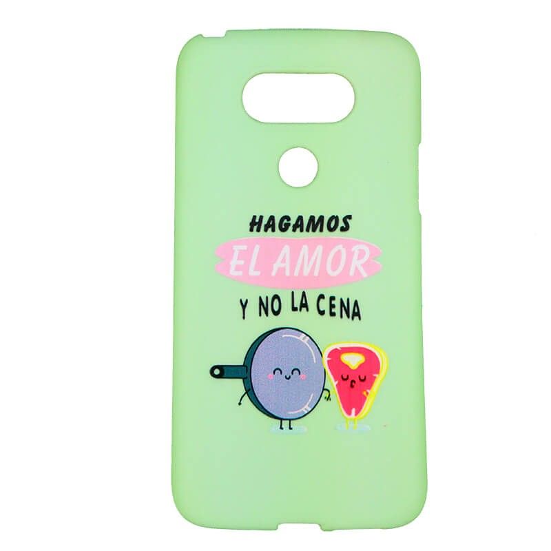 Funda de TPU para LG G5 frase y dibujo El Amor Silicona Verde