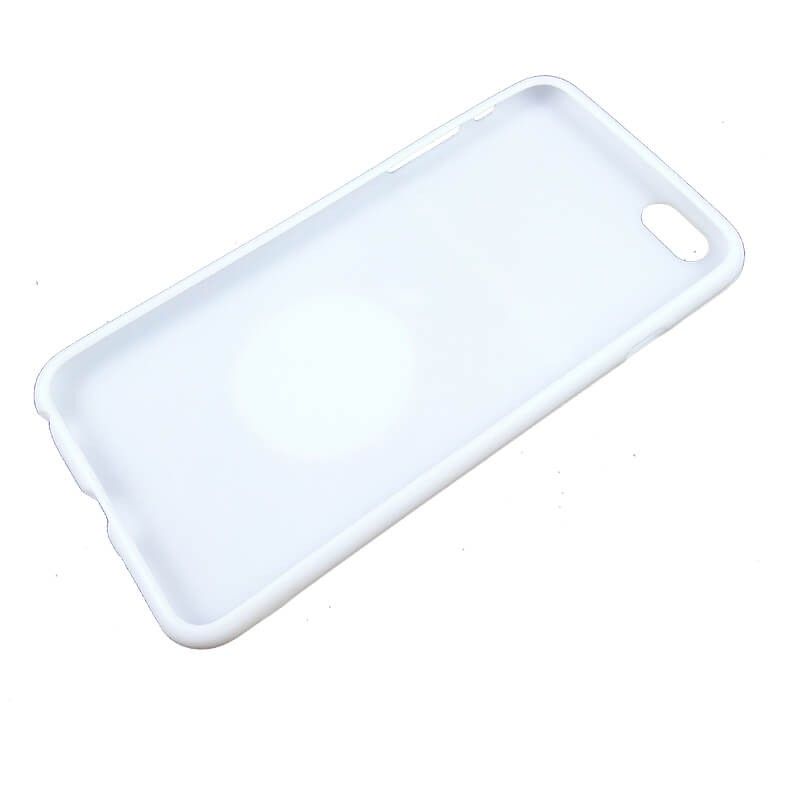 Funda de TPU para iPhone 6 Plus Media Naranja Silicona Blanco