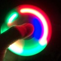 Fidget Spinner con Luces LED, Peonza dedo 3 puntas Antiestrés Naranja