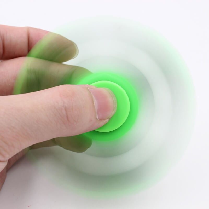 Fidget Spinner de Colores, Peonza dedo de tres puntas Antiestrés Verde