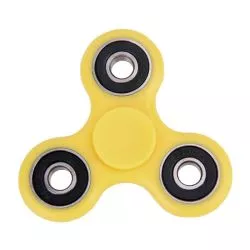 Fidget Spinner 3 rodamientos, Peonza dedo 3 puntas Antiestrés Amarillo
