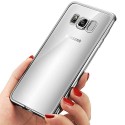 Funda TPU Transparente Samsung Galaxy S8 Plus Borde Plata Metalizado