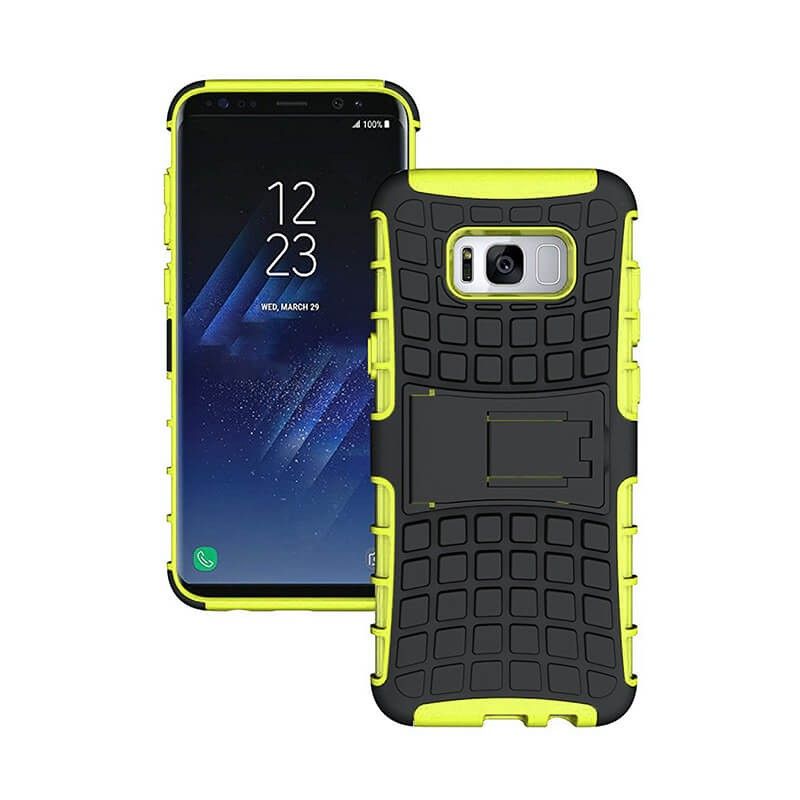 Funda Forcell Panzer híbrida Verde con soporte Samsung Galaxy S8 Plus
