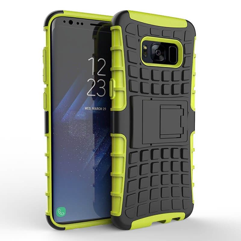 Funda Forcell Panzer híbrida Verde con soporte Samsung Galaxy S8 Plus