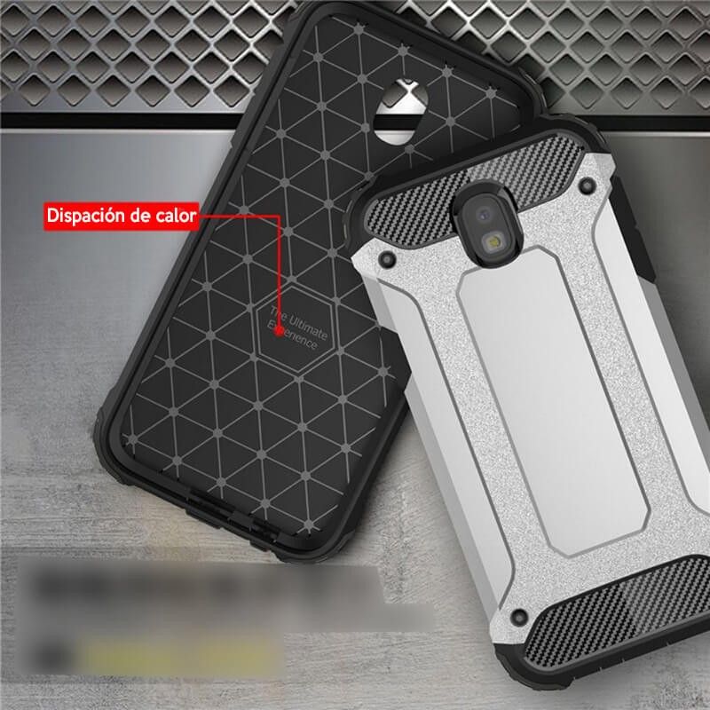 Funda Forcell Armor Tech híbrida para Samsung Galaxy J7 2017 Plata