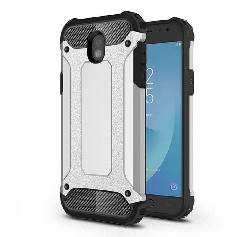 Funda Forcell Armor Tech híbrida para Samsung Galaxy J7 2017 Plata
