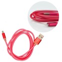 Cable Micro Usb Metal de Carga y Datos para Móvil y Tablet - Rojo