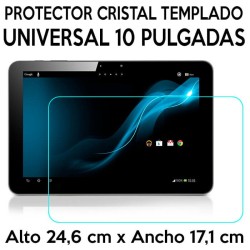 Protector Cristal Templado Universal Tablets 10 Pulgadas 24,6 x 17,1cm