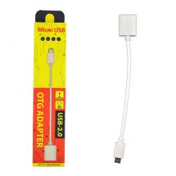 Cable OTG Blanco Micro Usb a USB para Móvil y Tablet Android