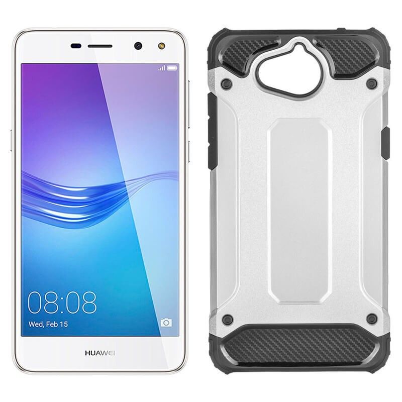 Funda Forcell Armor Tech híbrida para Huawei Y5 2017 / Y6 2017 Plata