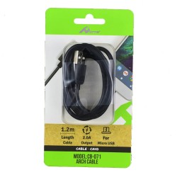 Cable de Carga y Datos Micro USB Negro 1,2 Metros para Móvil y Tablet