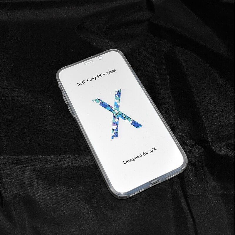 Funda de TPU Doble 360 Frontal Trasera Sin Puntos para iPhone X