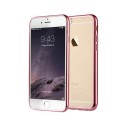 Funda de TPU con Borde Cromado Metalizado Oro Rosa - iPhone 6 Plus