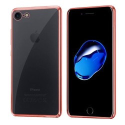 Funda de TPU con Borde Cromado Metalizado Oro Rosa - iPhone 7 