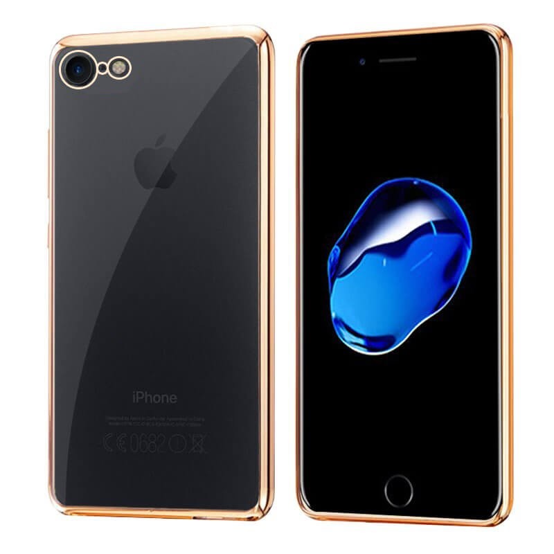 Funda de TPU con Borde Cromado Metalizado Oro - iPhone 7 