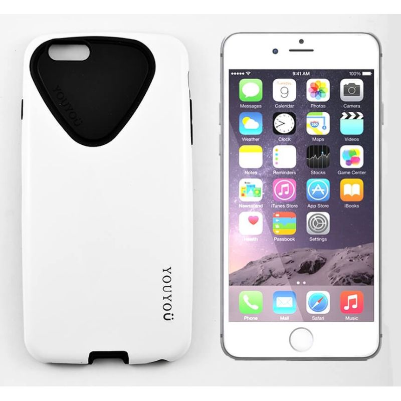 FUNDA HYBRID YOUYOU TPU Y PC IPHONE 6 PLUS y 6S PLUS BLANCO