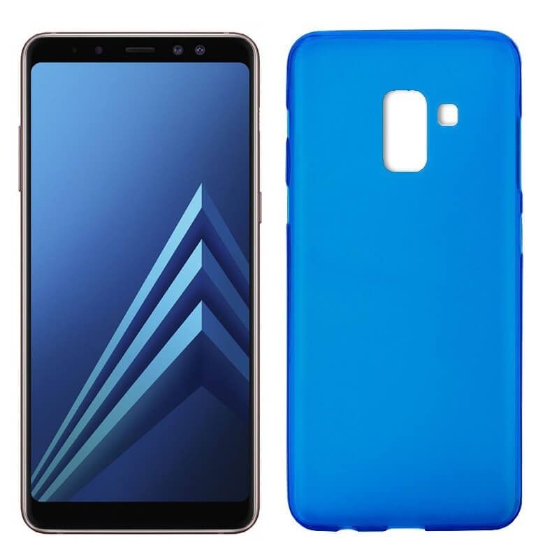 Funda Samsung A8 2018,Carcasa Galaxy A8 2018 Silicona Gel Azul cielo OUJD Mate Case Ultra Delgado TPU Goma Flexible Cover para Samsung Galaxy A8 2018 