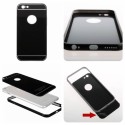 Funda metálica bumper y trasera policarbonato iPhone 6 Plus, 6S Plus negro
