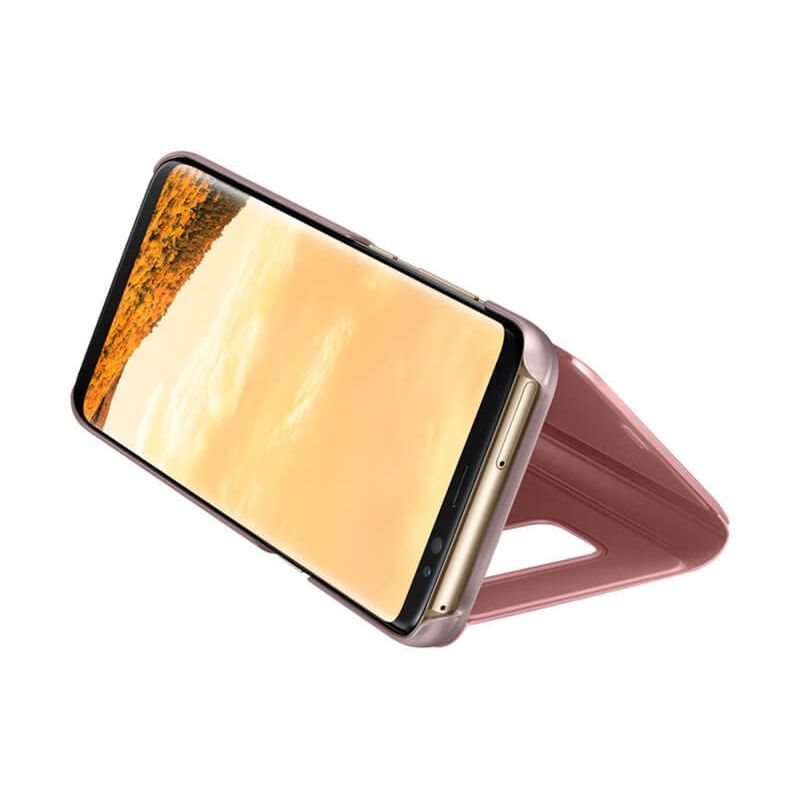 Funda de Espejo Rosa Clear View con soporte - Samsung Galaxy S9