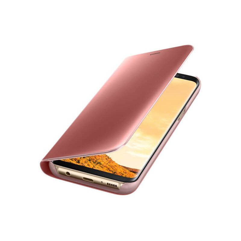 Funda de Espejo Rosa Clear View con soporte - Samsung Galaxy S9