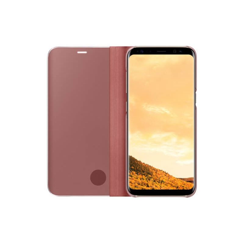 Funda de Espejo Rosa Clear View con soporte - Samsung Galaxy S9
