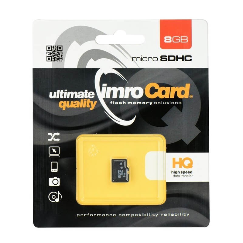 Tarjeta de Memoria Micro SD HC 8GB Clase 4 Imro para móvil y tablet