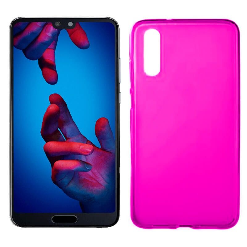 Funda de Silicona Mate Lisa para Huawei P20 color Rosa