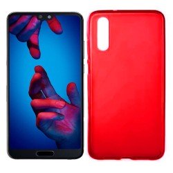 Funda de Silicona Mate Lisa para Huawei P20 color Rojo