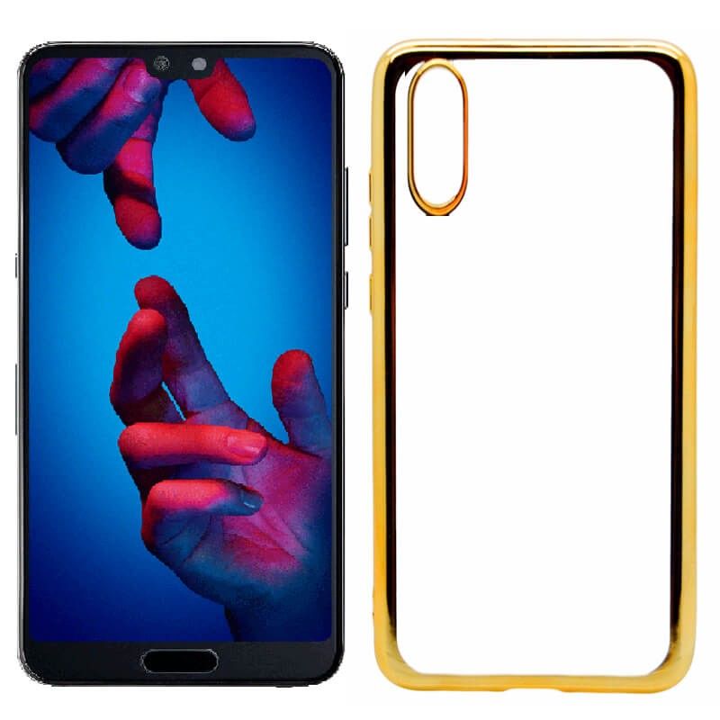 Funda de TPU con Borde Cromado Metalizado Dorado - Huawei P20